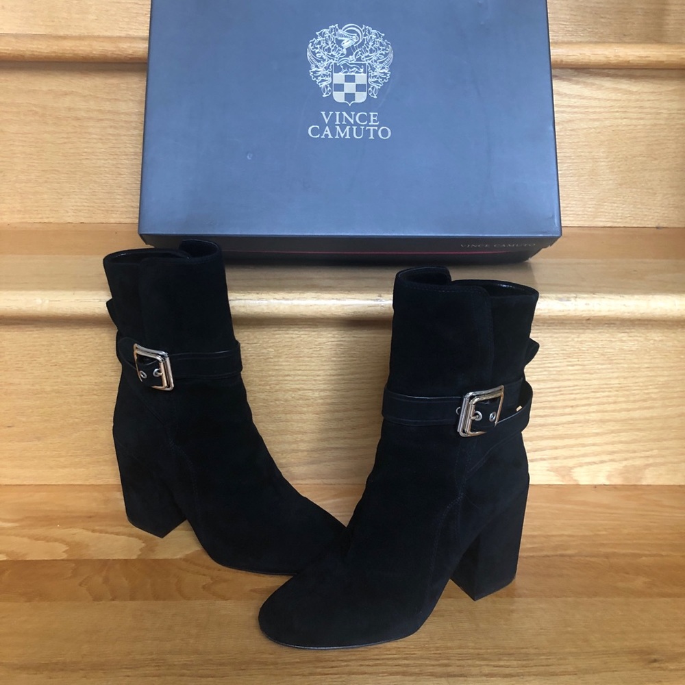 Vince Camuto black suede bootie